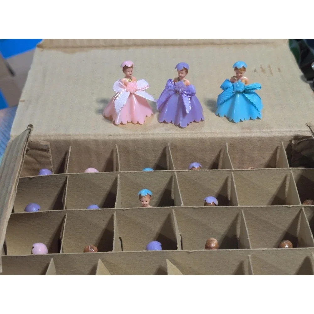 21 Ballroom Ladies Cake Decorations Hong Kong Pink Blue Lav 1.5 In Tall, 1950s